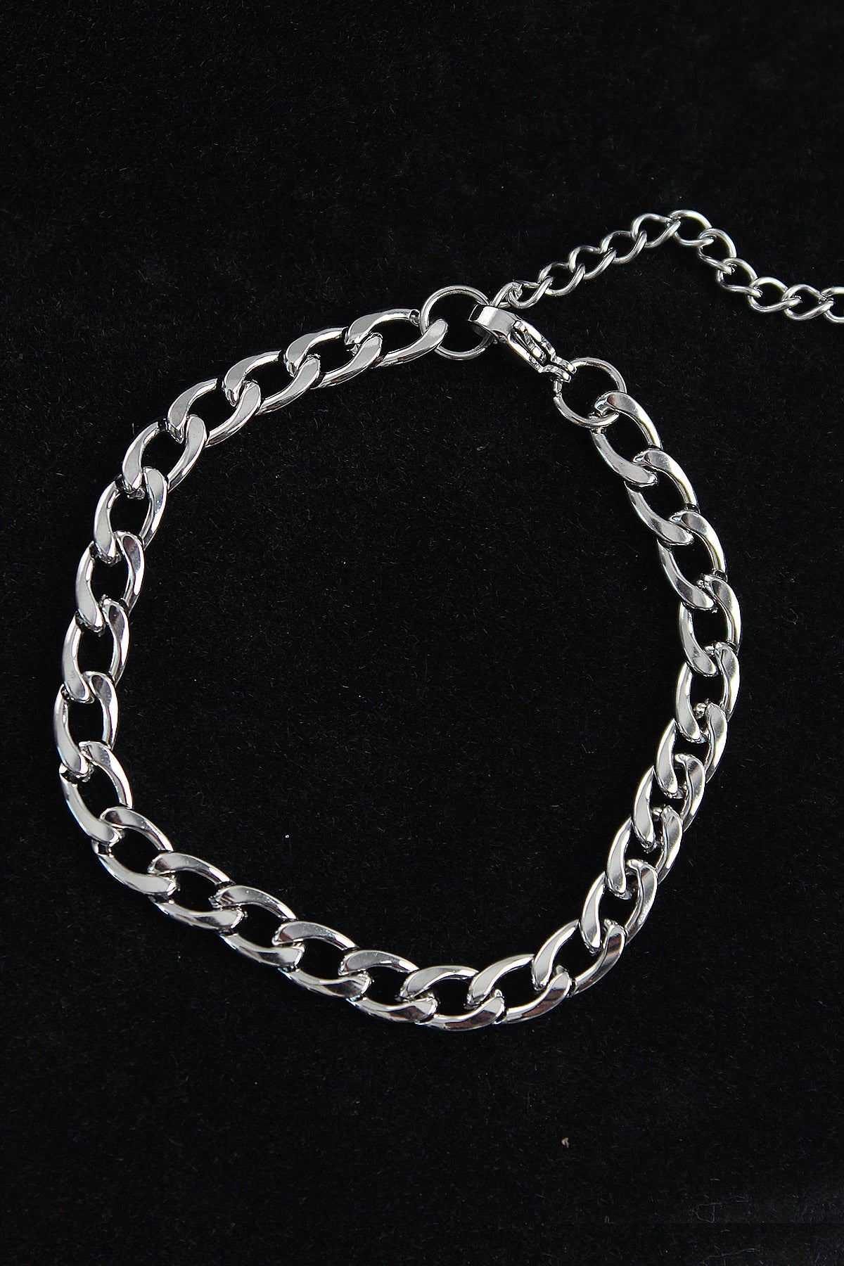 316L Çelik Kalın Klasik Model Gümüş Renk Erkek Bileklik