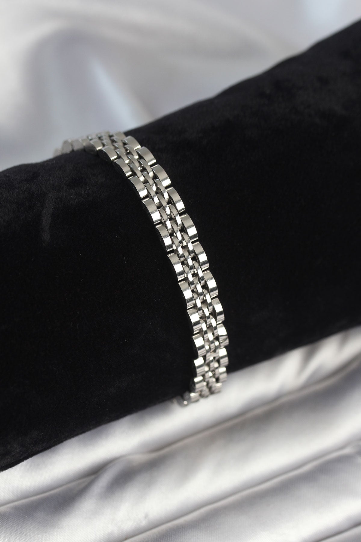 316L Çelik 7 mm Kalınlıkta Gümüş Renkli Erkek Bileklik