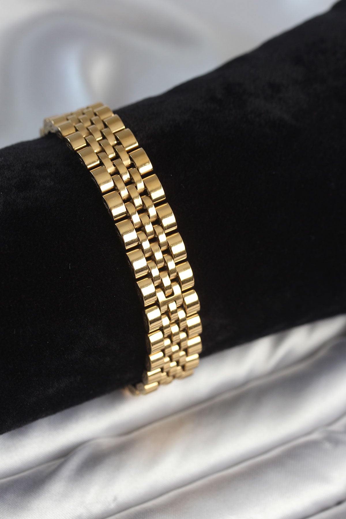 316L Çelik 12 mm Kalınlıkta Gold Renkli Erkek Bileklik