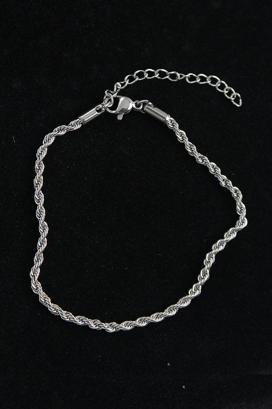 316L Çelik Burgu Model Gümüş Renk Erkek Bileklik