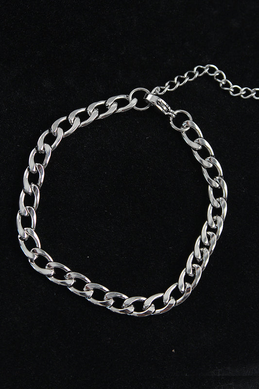 316L Çelik Kalın Klasik Model Gümüş Renk Erkek Bileklik