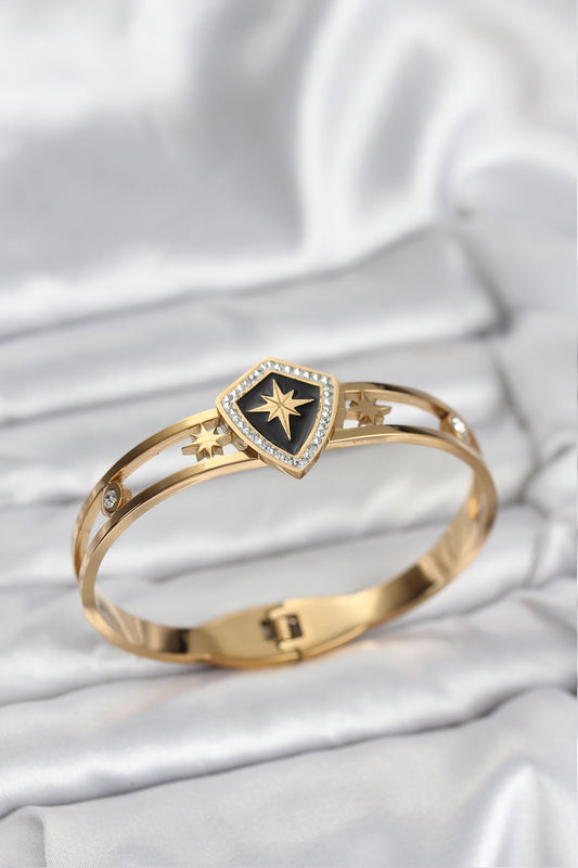 316L Çelik Gold Renk Kutup Yıldızı Kelepçe Bileklik