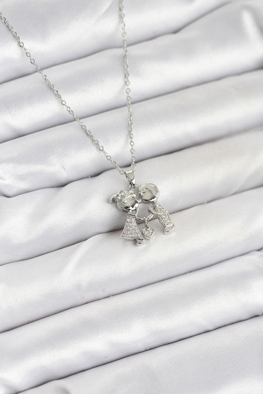 316L Çelik Zincir Gümüş Renk Erkek Kız Model Kadın Kolye