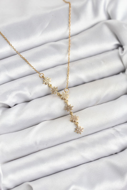 316L Çelik Zincir Gold Renk Kutup Yıldızı Model Kadın Kolye