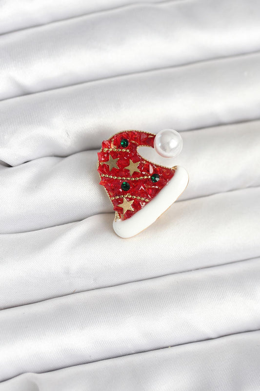 Kırmızı Şapka Model Yılbaşı Temalı Broş